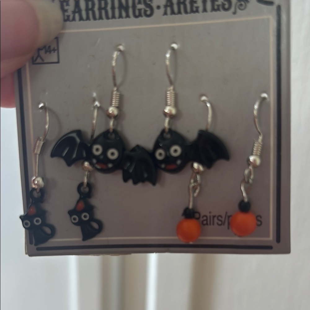 Spirit Black and Orange Halloween Earrings